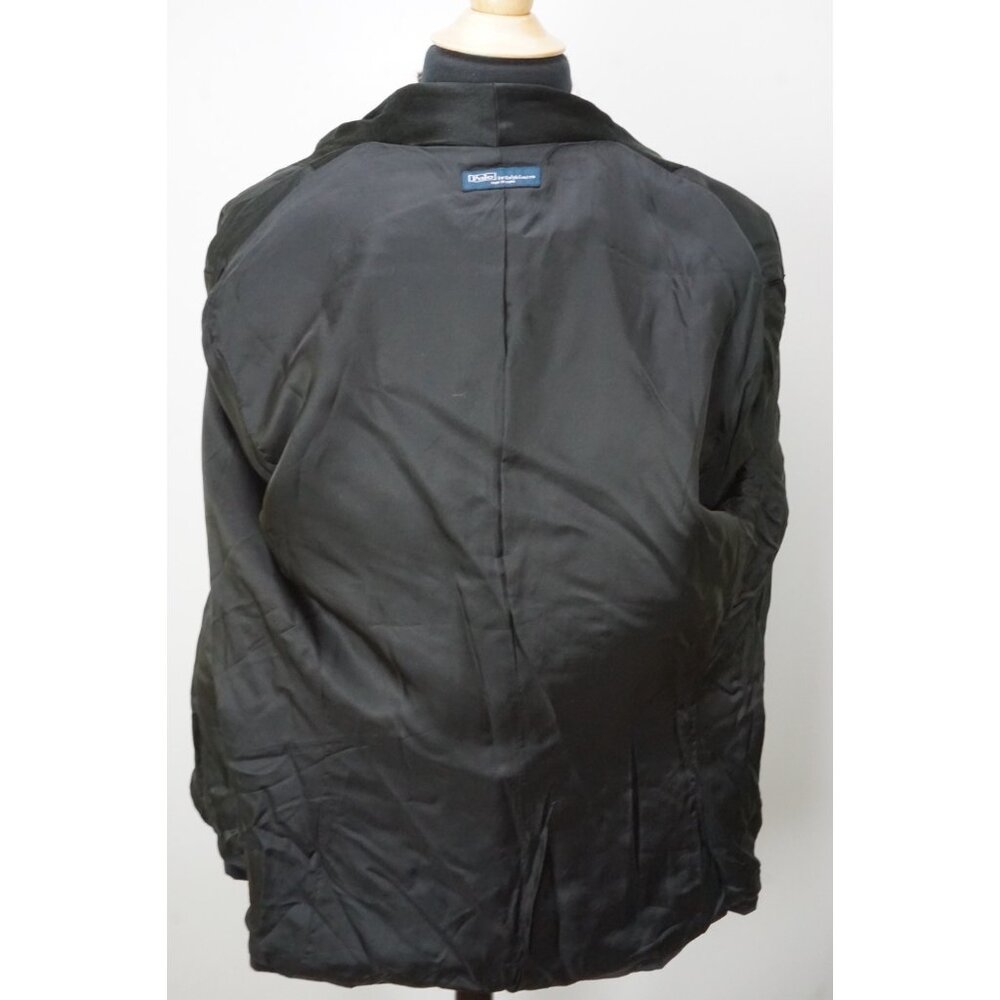 Polo by Ralph Lauren Frog Toggle Shawl Black Cotton Velour Formal Jacket Sz L - Picture 5 of 7